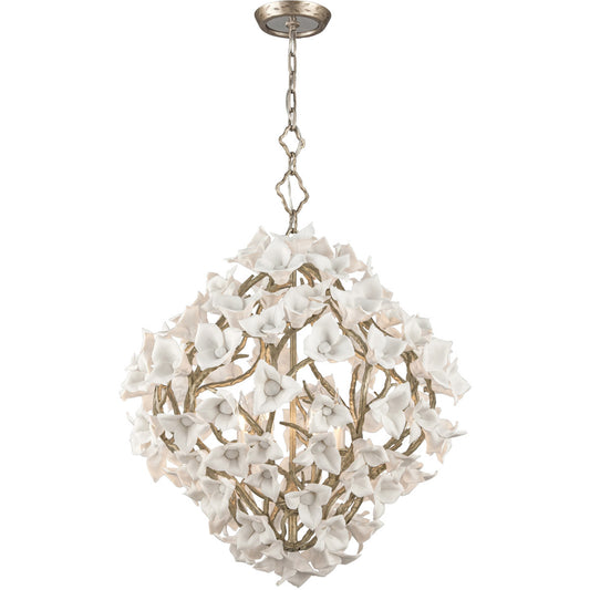 Corbett Lighting Lily Chandelier in Enchanted Silver Leaf 211-46