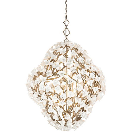 Corbett Lighting Lily Chandelier in Enchanted Silver Leaf 211-712