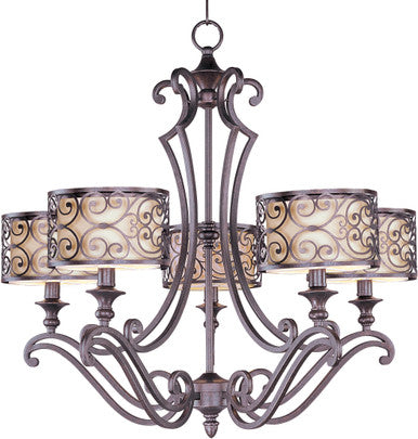 Maxim Mondrian 5-Light Chandelier in Umber Bronze 21155WHUB