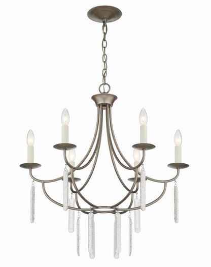 Lumanity Lighting Ella 6-Light Classic Candle Chandelier in Painted Silver  L090-0028