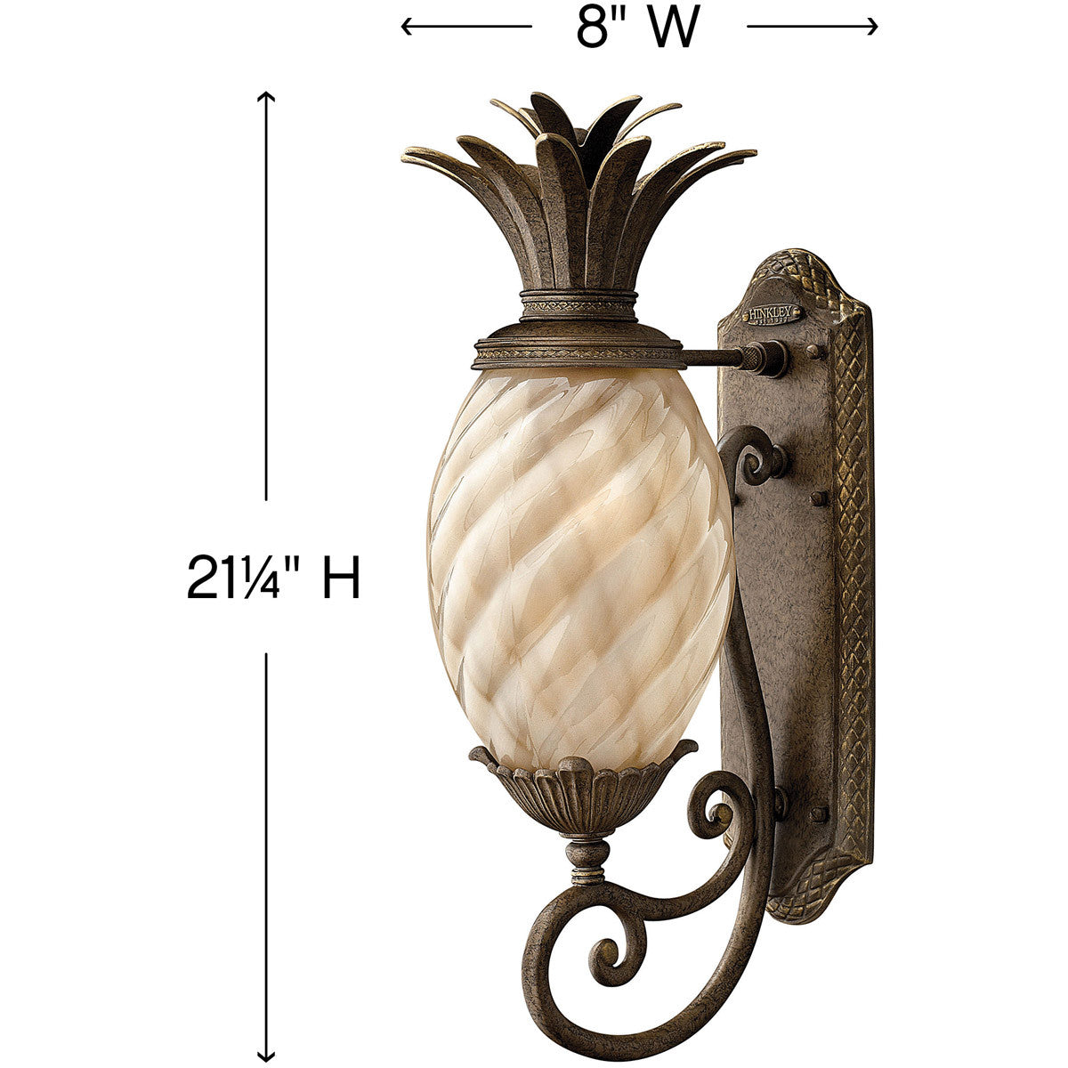 Hinkley Lighting Plantation Small Wall Mount Lantern Pearl Bronze 2120PZ