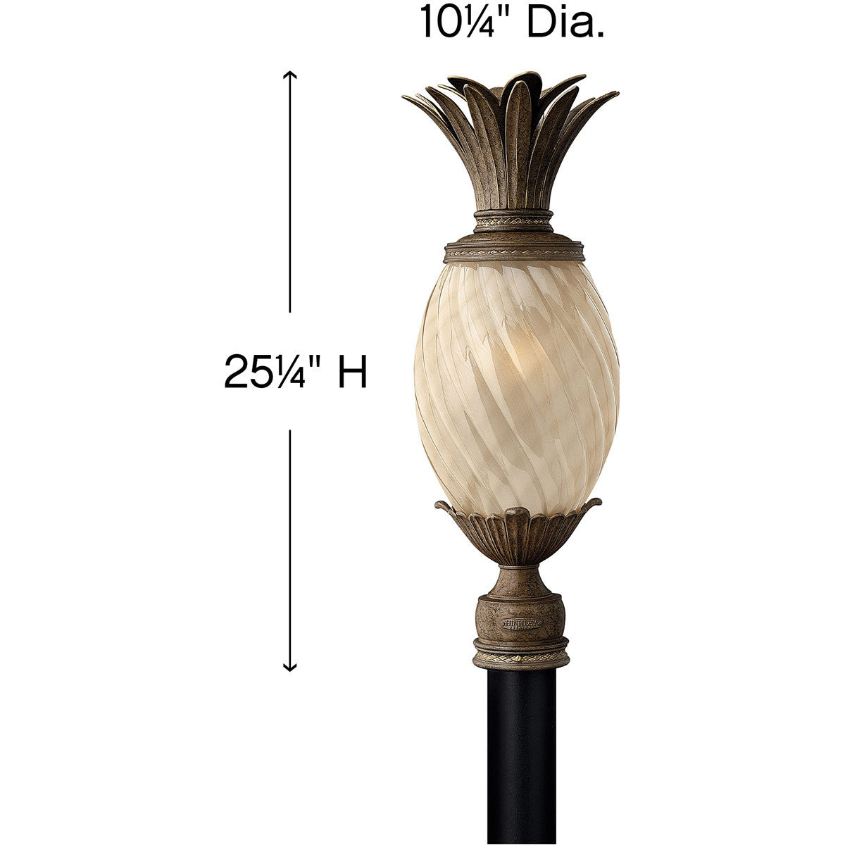 Hinkley Lighting Plantation Medium Post Top or Pier Mount Lantern Pearl Bronze 2121PZ