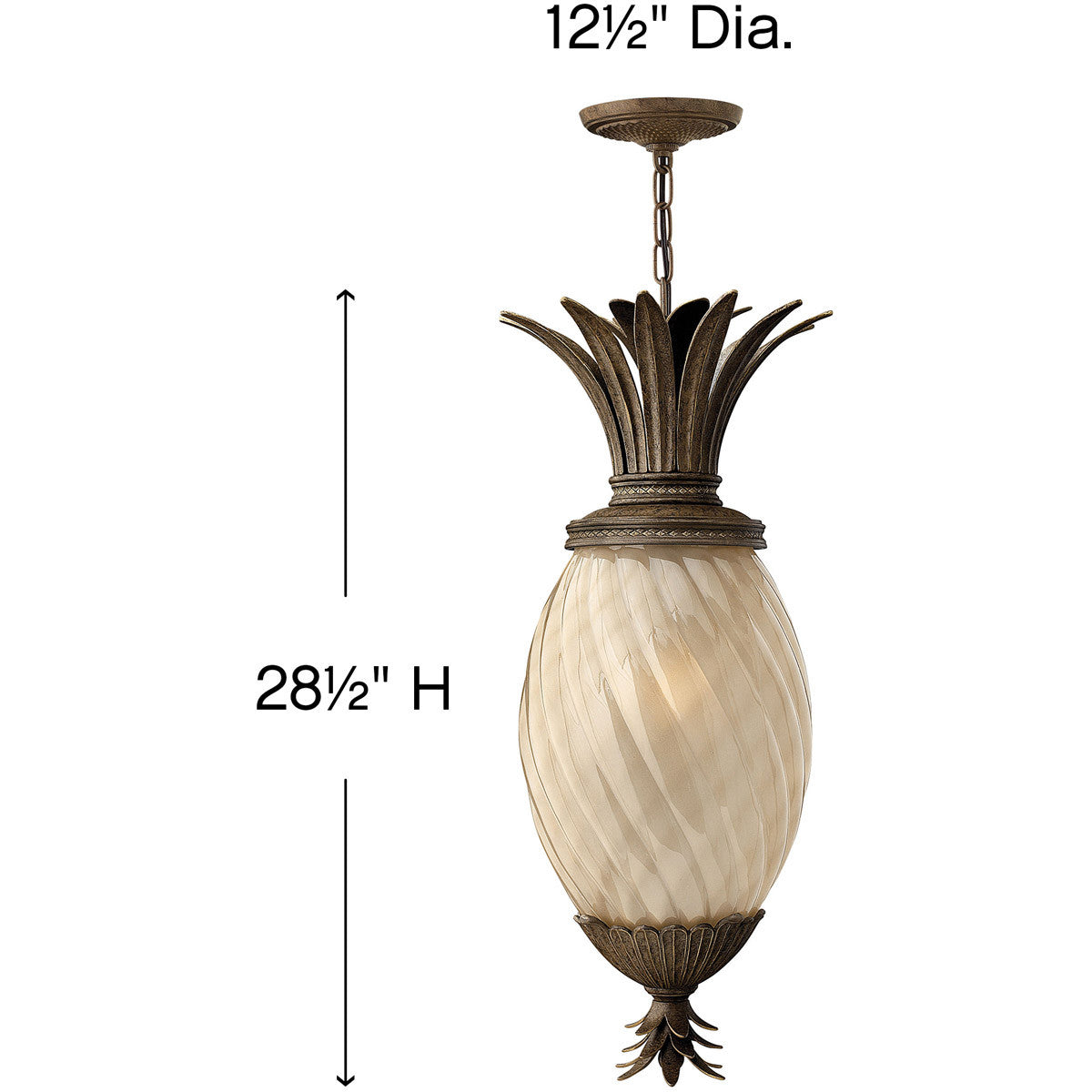 Hinkley Lighting Plantation Medium Hanging Lantern Pearl Bronze 2122PZ