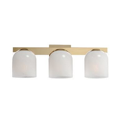 Maxim Scoop 3-Light Bath Vanity in Natural Aged Brass 21233MRNAB