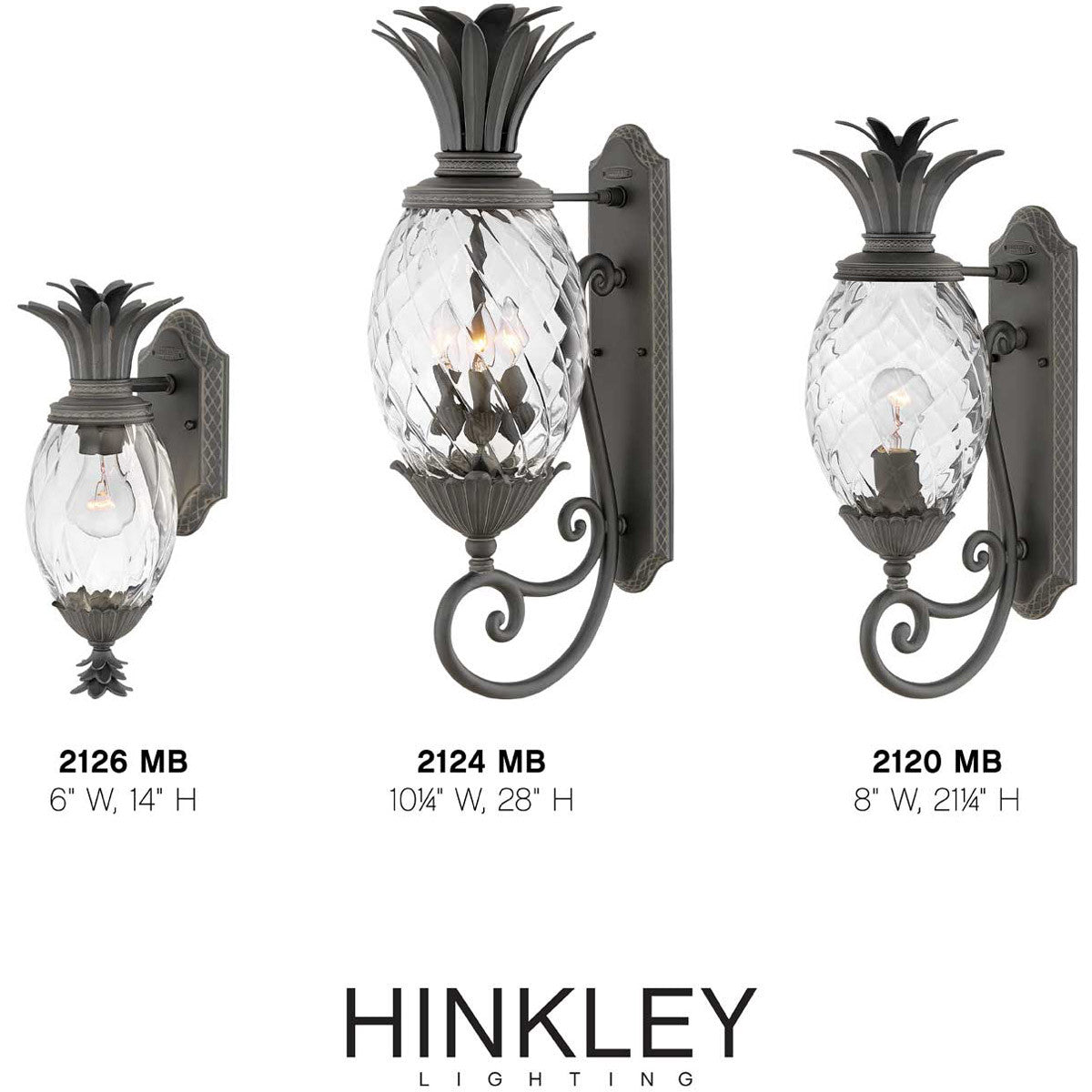 Hinkley Lighting Plantation Medium Wall Mount Lantern Museum Black 2124MB