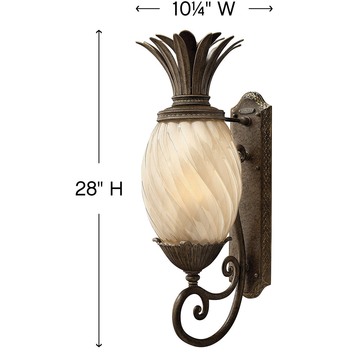 Hinkley Lighting Plantation Medium Wall Mount Lantern Pearl Bronze 2124PZ