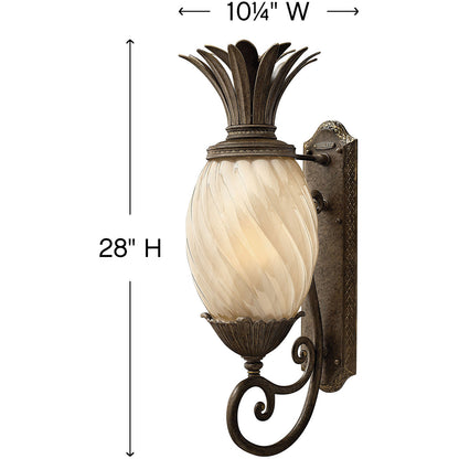 Hinkley Lighting Plantation Medium Wall Mount Lantern Pearl Bronze 2124PZ