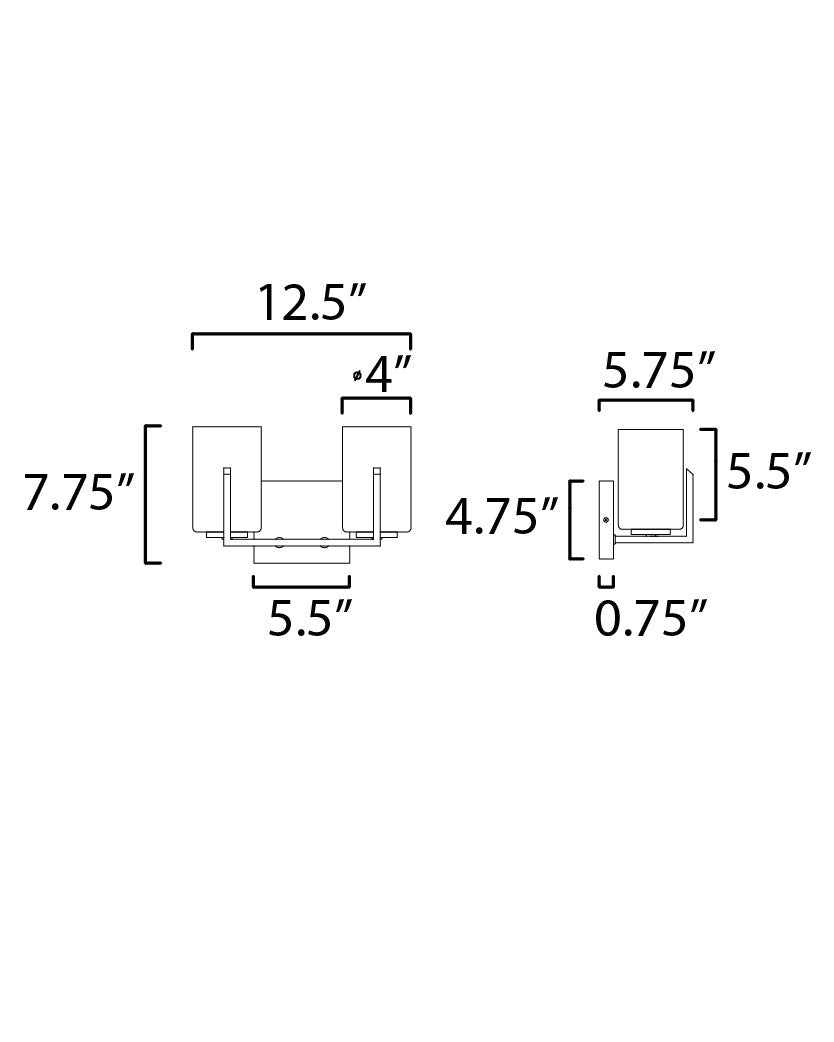 Maxim Dart 2-Light Bath Vanity in Satin Nickel 21282SWSN