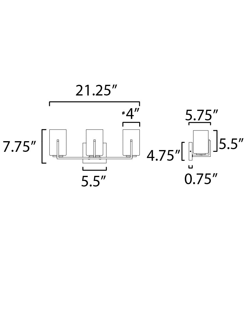 Maxim Dart 3-Light Bath Vanity in Satin Nickel 21283SWSN