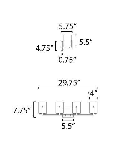 Maxim Dart 4-Light Bath Vanity in Satin Nickel 21284SWSN