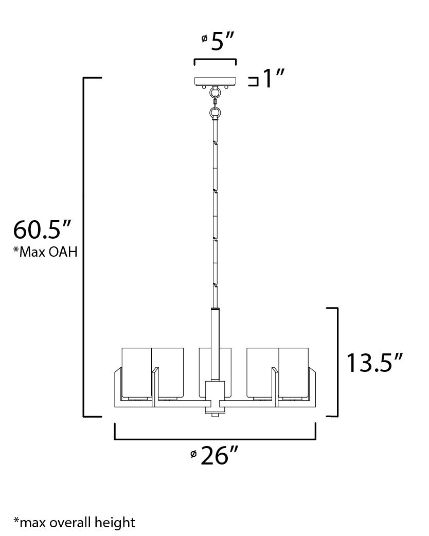 Maxim Dart 5-Light Chandelier in Satin Nickel 21286SWSN