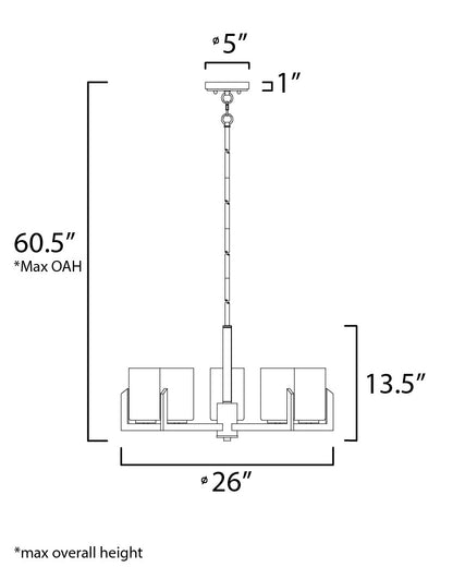 Maxim Dart 5-Light Chandelier in Satin Nickel 21286SWSN