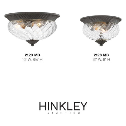 Hinkley Lighting Plantation Small Flush Mount Museum Black 2128MB