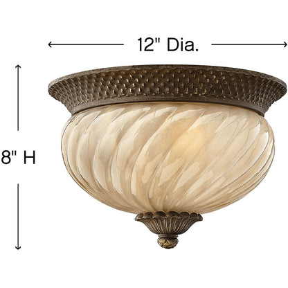 Hinkley Lighting Plantation Small Flush Mount Pearl Bronze 2128PZ