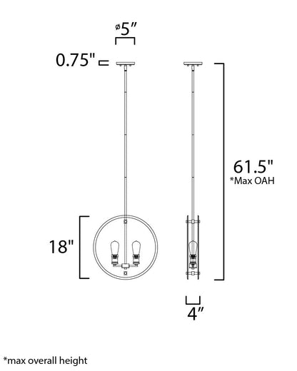 Maxim Looking Glass 2-Light Pendant in Polished Chrome 21298CLPC