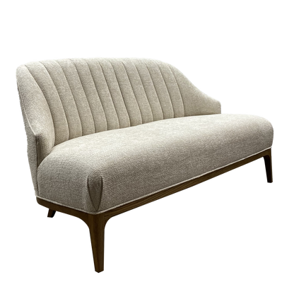 Currey & Co. Upholstered Inga Settee, Crhom Nona Oatmeal 7000-0772