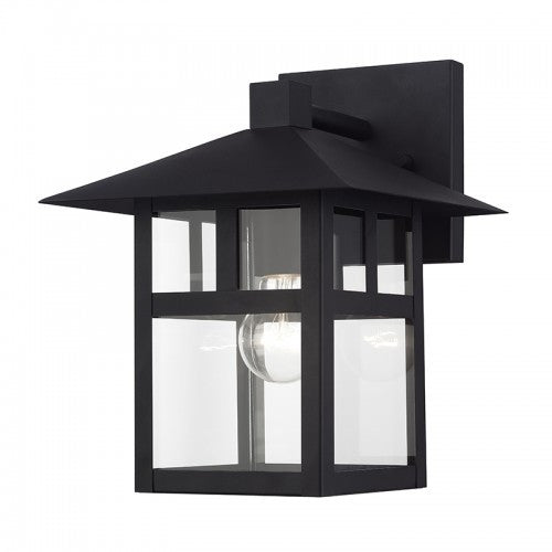 Livex Lighting Crestlake 1 Light Satin Gold Large Outdoor Wall Lantern with Clear Glass 21323-14