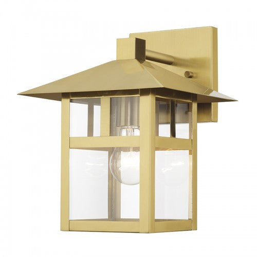 Livex Lighting Crestlake 1 Light Textured Black Large Outdoor Wall Lantern with Clear Glass 21323-32