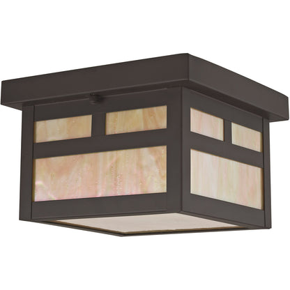 Livex Lighting Montclair Mission Collection 1 Light Bronze Outdoor Ceiling Mount in Bronze 2138-07