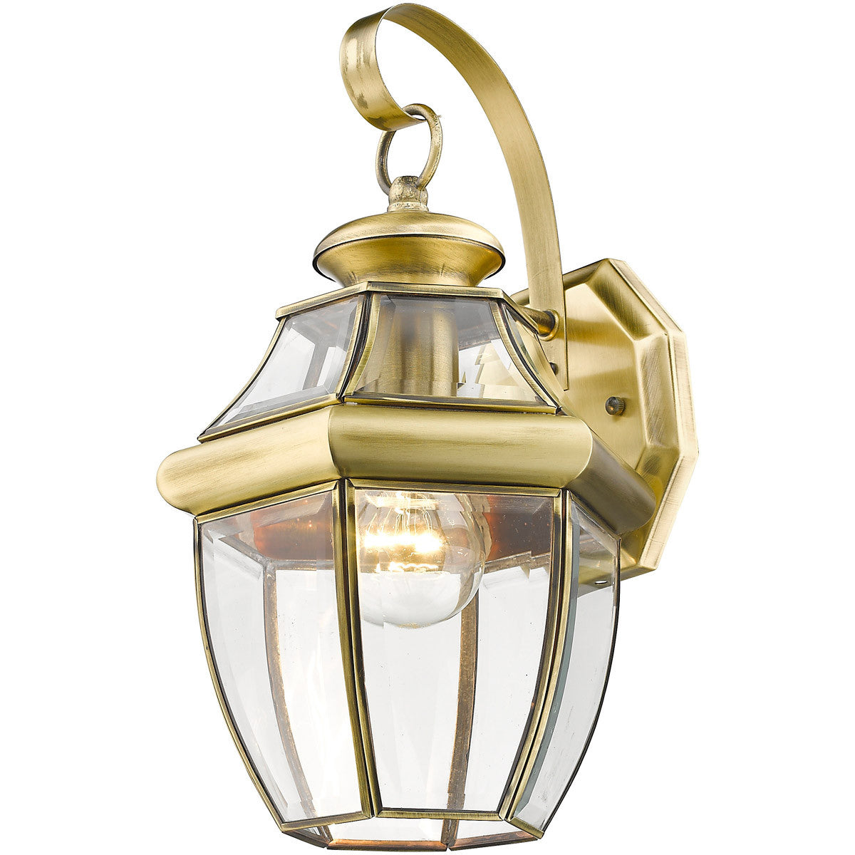 Livex Lighting Monterey Collection 1 Light AB Outdoor Wall Lantern in Antique Brass 2151-01