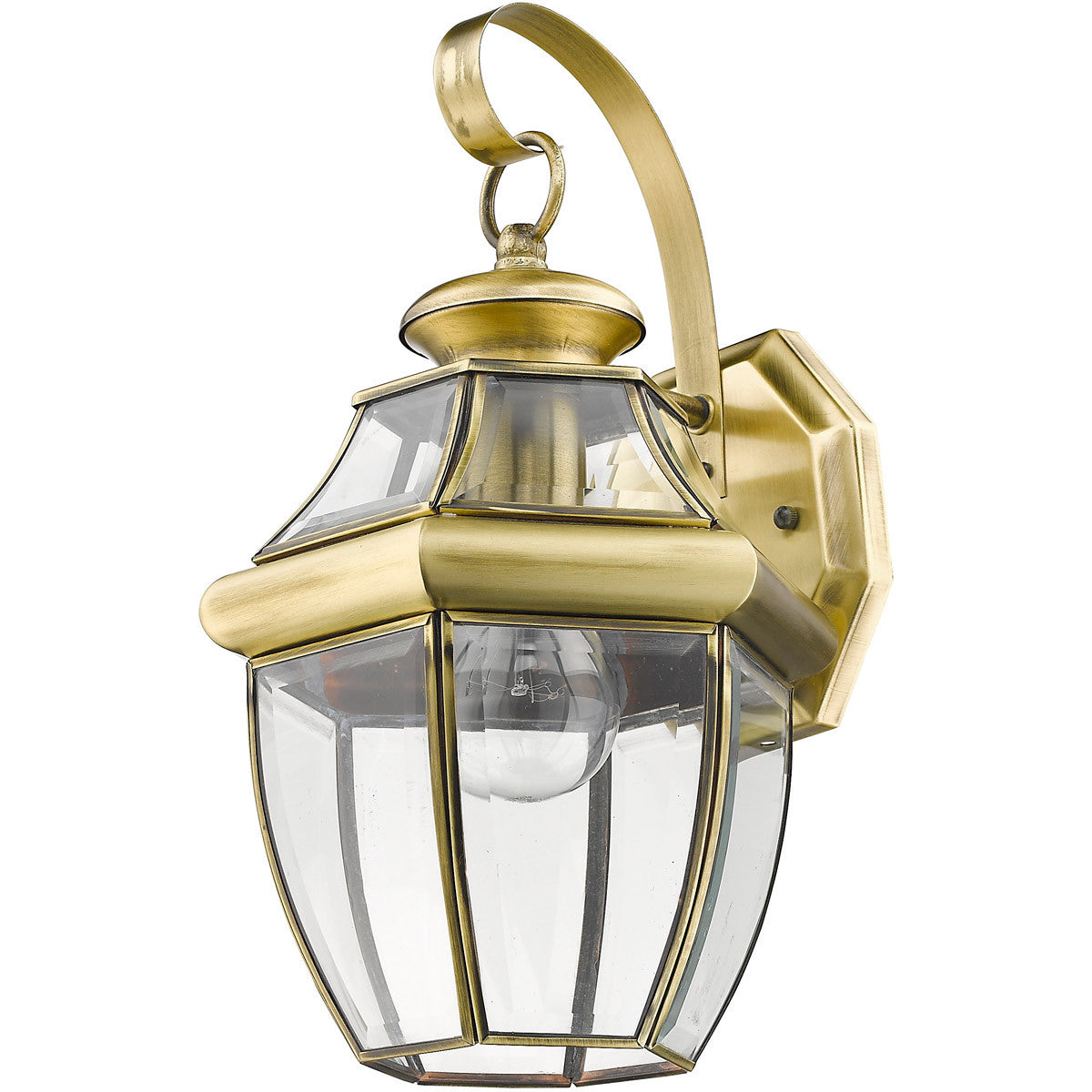 Livex Lighting Monterey Collection 1 Light AB Outdoor Wall Lantern in Antique Brass 2151-01