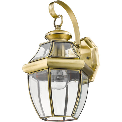 Livex Lighting Monterey Collection 1 Light AB Outdoor Wall Lantern in Antique Brass 2151-01