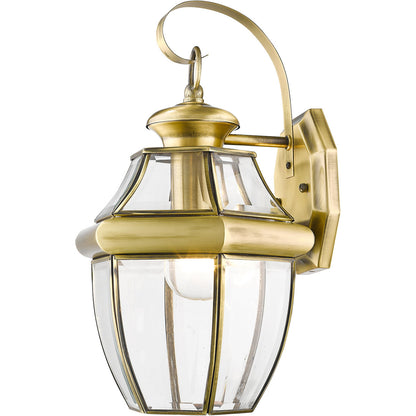 Livex Lighting Monterey Collection 1 Light AB Outdoor Wall Lantern in Antique Brass 2151-01