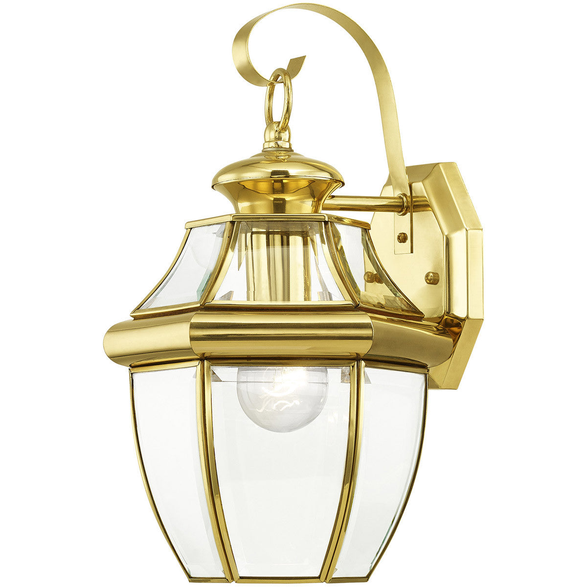 Livex Lighting Monterey Collection 1 Light PB Outdoor Wall Lantern in Polished Brass 2151-02