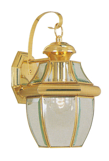 Livex Lighting Monterey Collection 1 Light PB Outdoor Wall Lantern in Polished Brass 2151-02