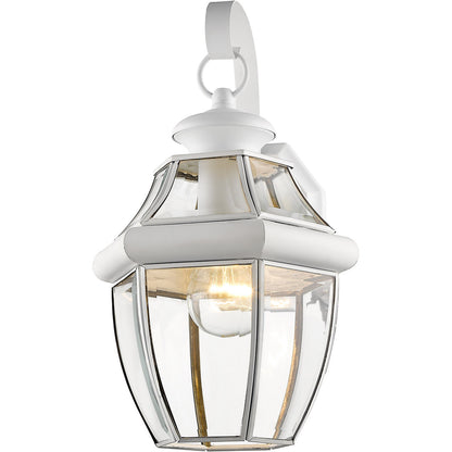 Livex Lighting Monterey Collection 1 Light White Outdoor Wall Lantern in White 2151-03