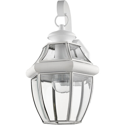 Livex Lighting Monterey Collection 1 Light White Outdoor Wall Lantern in White 2151-03