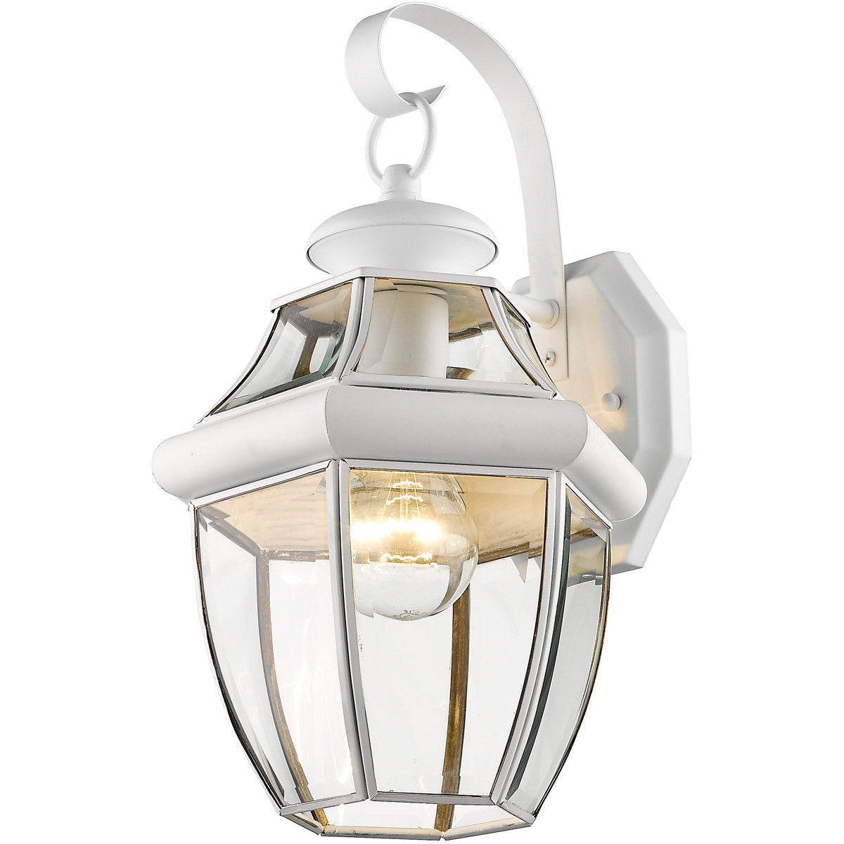 Livex Lighting Monterey Collection 1 Light White Outdoor Wall Lantern in White 2151-03