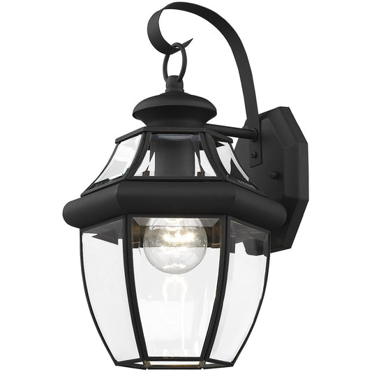 Livex Lighting Monterey Collection 1 Light Black Outdoor Wall Lantern in Black 2151-04