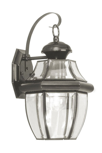 Livex Lighting Monterey Collection 1 Light Black Outdoor Wall Lantern in Black 2151-04