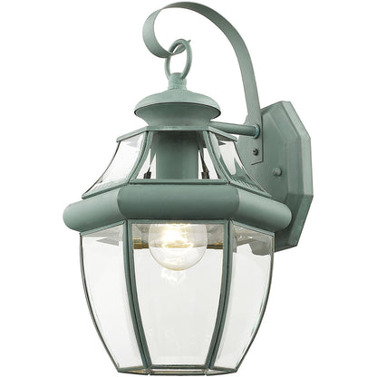 Livex Lighting Monterey Collection 1 Light Verdigris Outdoor Wall Lantern in Verdigris 2151-06