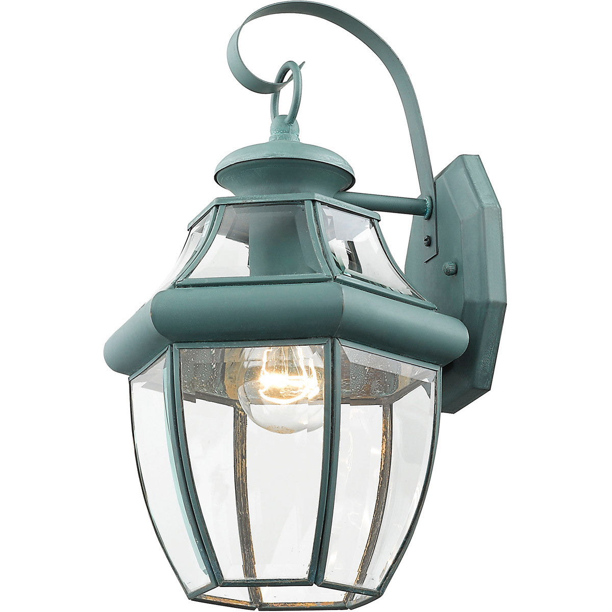 Livex Lighting Monterey Collection 1 Light Verdigris Outdoor Wall Lantern in Verdigris 2151-06