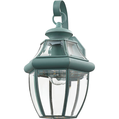 Livex Lighting Monterey Collection 1 Light Verdigris Outdoor Wall Lantern in Verdigris 2151-06