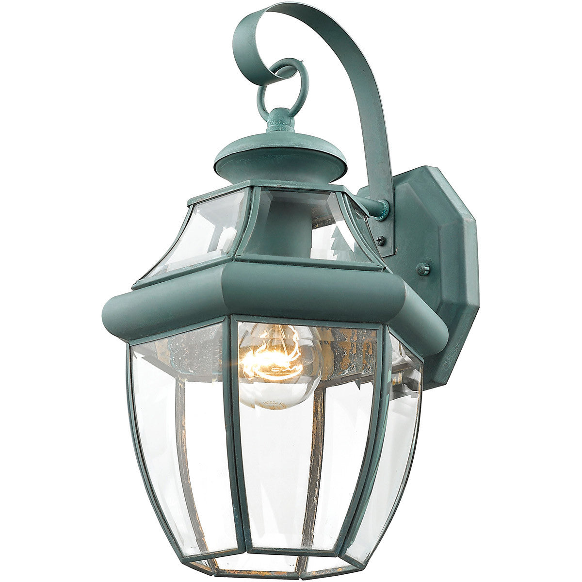 Livex Lighting Monterey Collection 1 Light Verdigris Outdoor Wall Lantern in Verdigris 2151-06