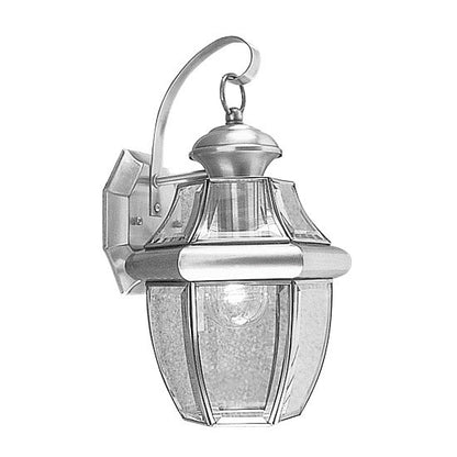 Livex Lighting Monterey Collection 1 Light BN Outdoor Wall Lantern in Brushed Nickel 2151-91