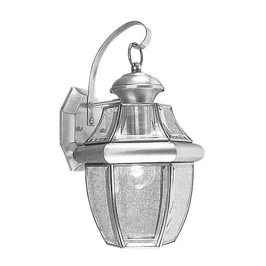 Livex Lighting Monterey Collection 1 Light BN Outdoor Wall Lantern in Brushed Nickel 2151-91