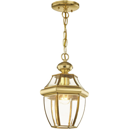 Livex Lighting Monterey Collection 1 Light PB Outdoor Chain Lantern  in Polished Brass 2152-02