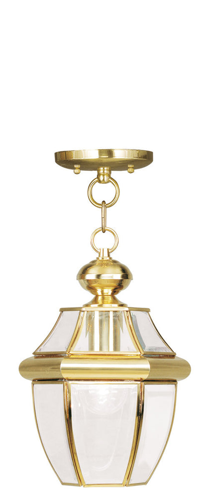 Livex Lighting Monterey Collection 1 Light PB Outdoor Chain Lantern  in Polished Brass 2152-02