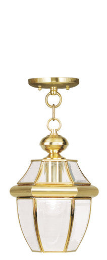 Livex Lighting Monterey Collection 1 Light PB Outdoor Chain Lantern  in Polished Brass 2152-02