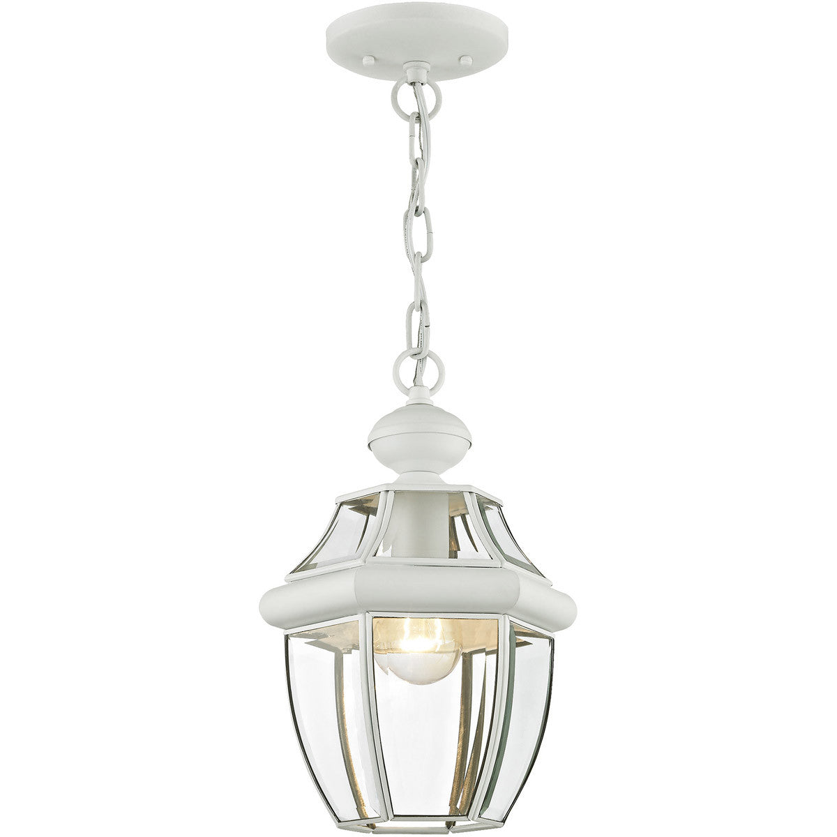 Livex Lighting Monterey Collection 1 Light White Outdoor Chain Lantern  in White 2152-03