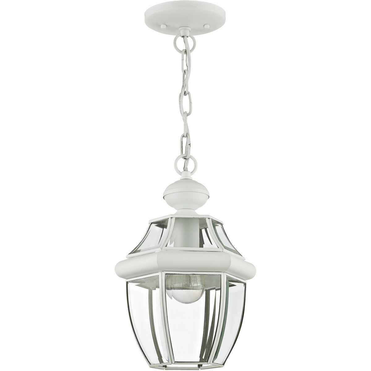 Livex Lighting Monterey Collection 1 Light White Outdoor Chain Lantern  in White 2152-03