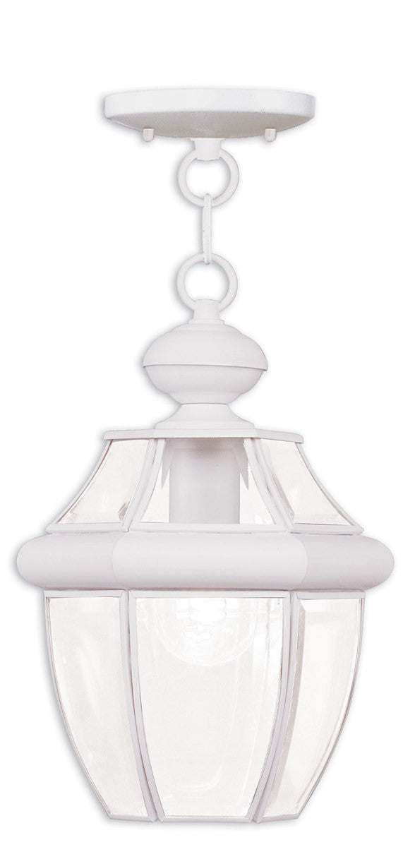 Livex Lighting Monterey Collection 1 Light White Outdoor Chain Lantern  in White 2152-03