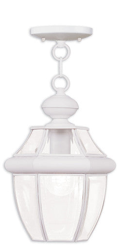 Livex Lighting Monterey Collection 1 Light White Outdoor Chain Lantern  in White 2152-03