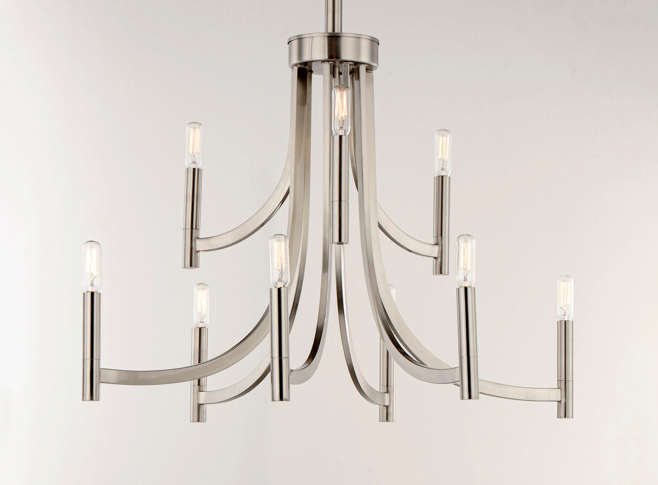 Maxim Lyndon 9-Light Chandelier in Satin Nickel 21529SN