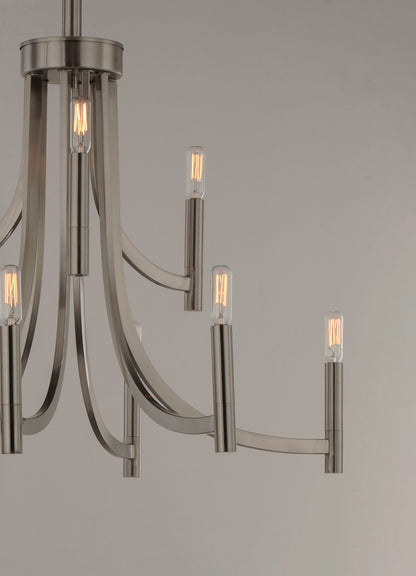 Maxim Lyndon 9-Light Chandelier in Satin Nickel 21529SN