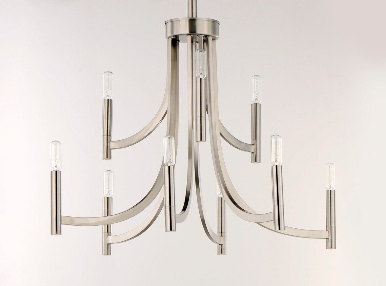 Maxim Lyndon 9-Light Chandelier in Satin Nickel 21529SN